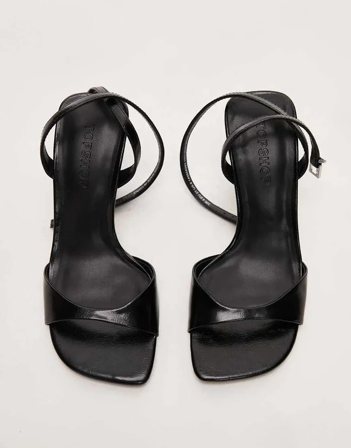 Topshop Giula heeled two part sandal in black - Image 2