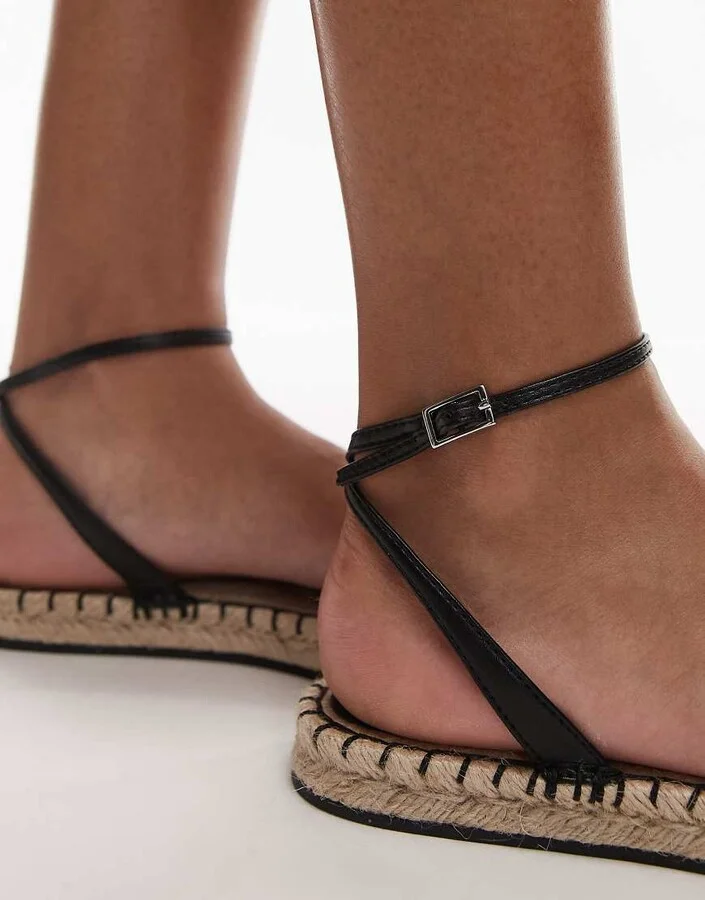 Topshop Hailey two part espadrilles in black - Image 3