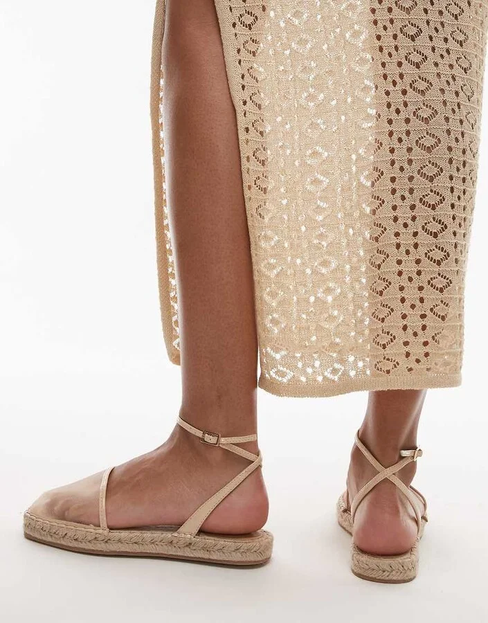 Topshop Hailey two part espadrilles in off white