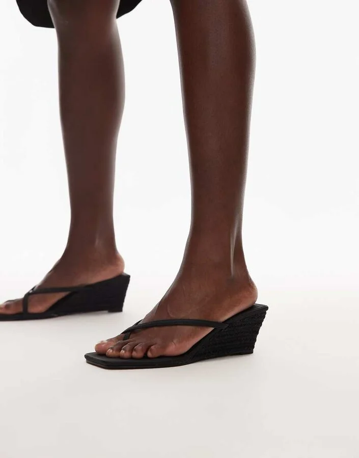Topshop Hannah wedge heels in black