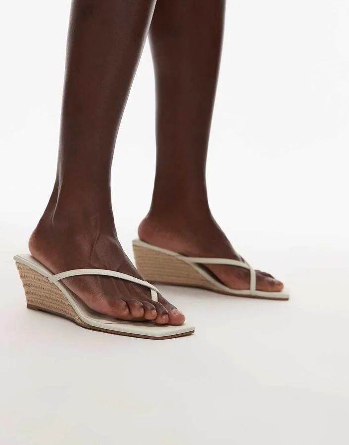 Topshop Hannah wedge heels in white