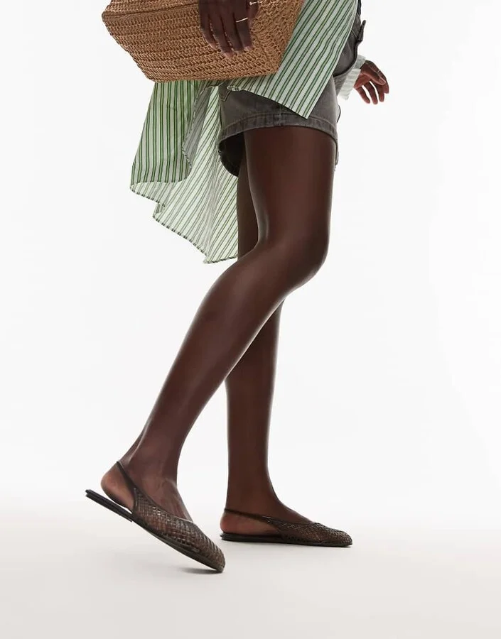 Topshop Harper jelly slingback ballet flats in black - Image 2