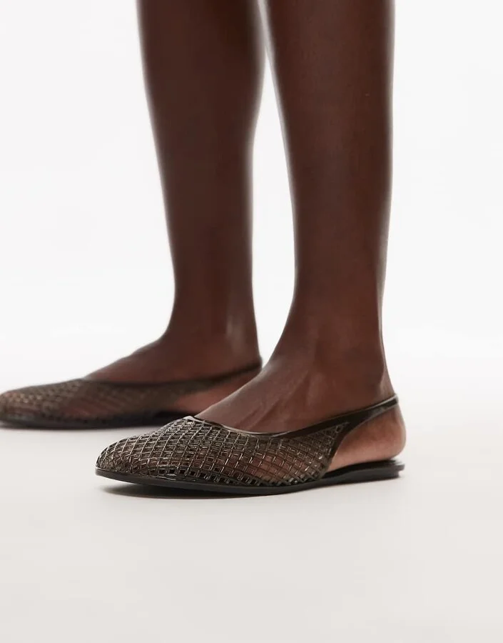 Topshop Harper jelly slingback ballet flats in black