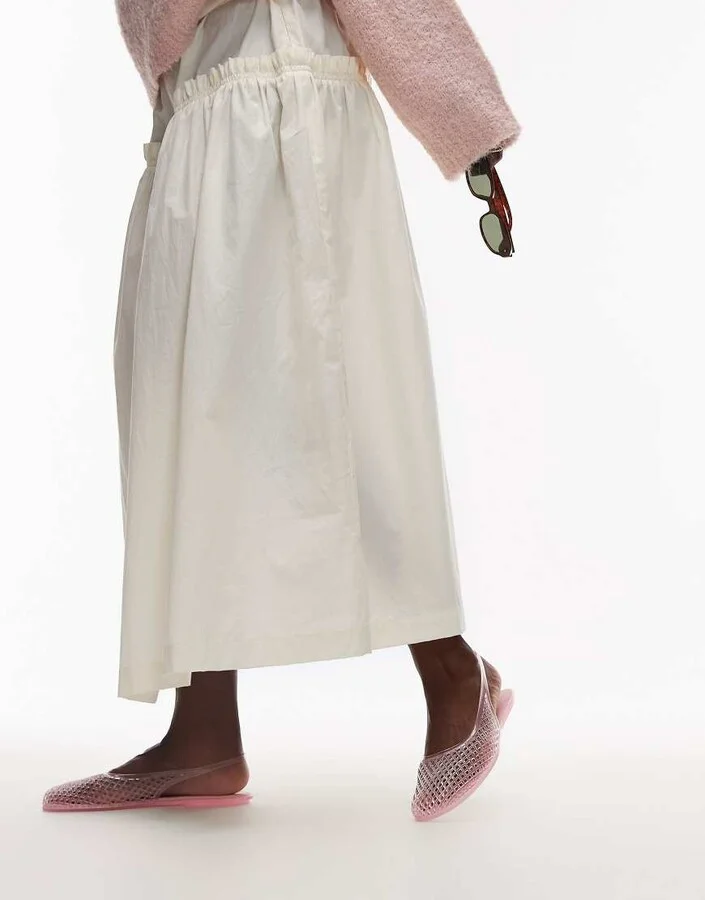 Topshop Harper jelly slingback ballet flats in pink - Image 2