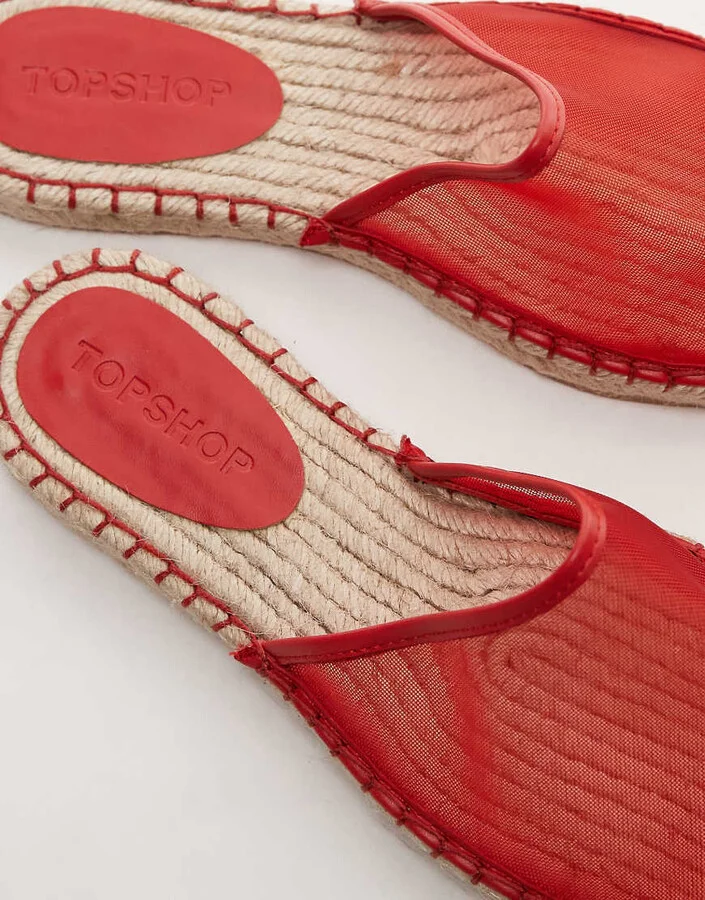 Topshop Harry espadrille mules in red - Image 2