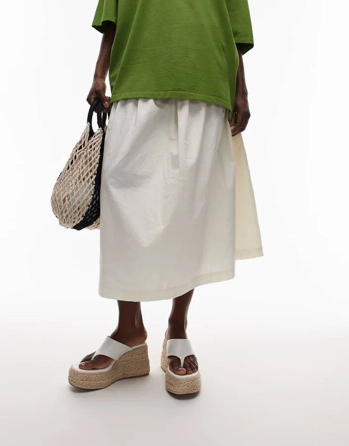 Topshop Heidi toe thong espadrille wedges in white - Image 3