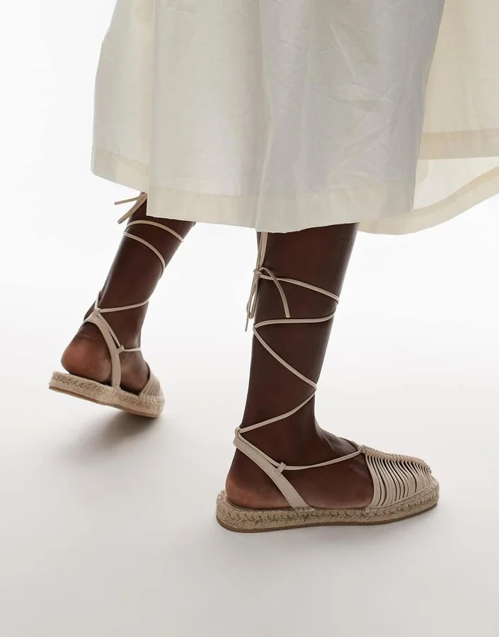 Topshop Helayna woven espadrilles in off white - Image 4