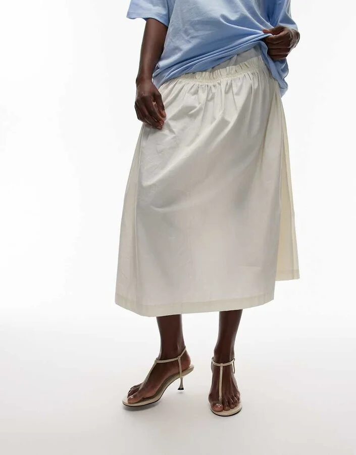 Topshop Imani toe thong mid heel in off - Image 4