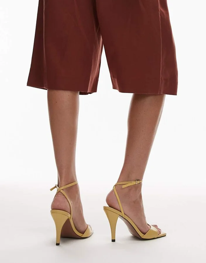 Topshop Immy cone heel sandals in yellow - Image 2