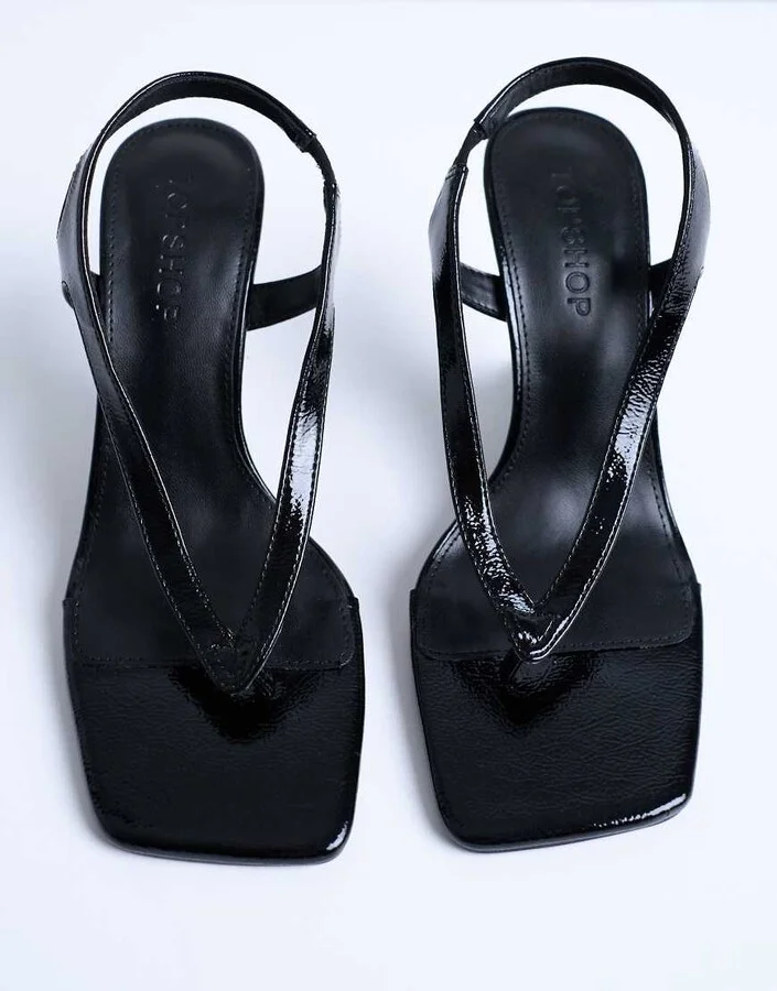 Topshop Indie wedge sandals in black - Image 2
