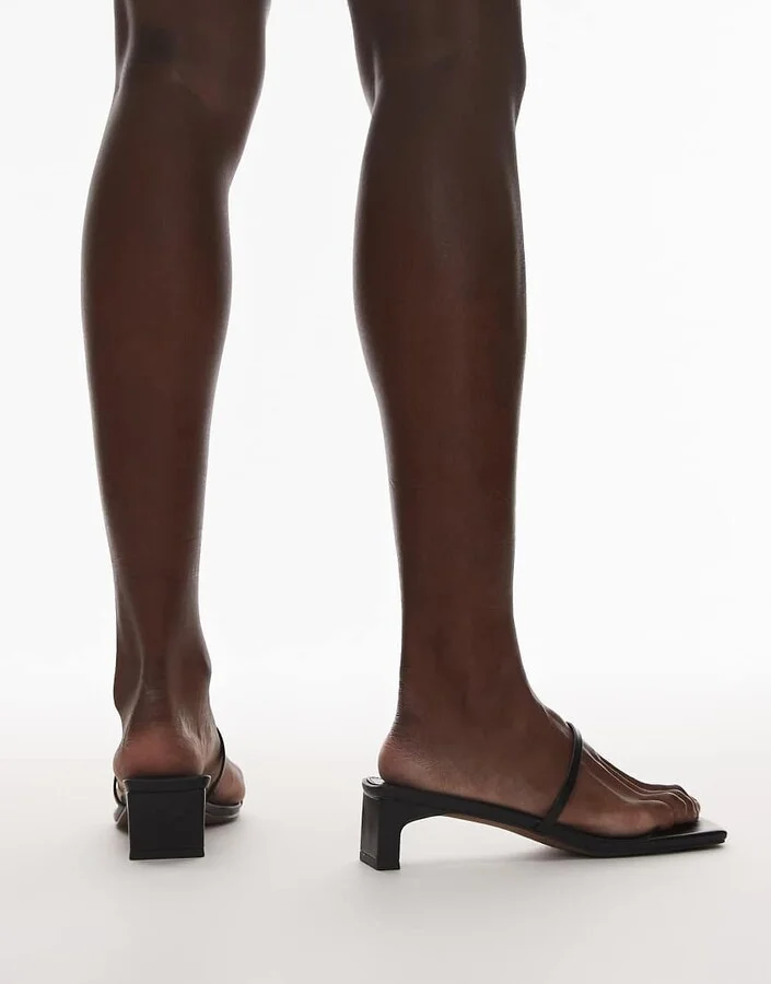 Topshop Ivy mid heeled sandals in black - Image 3