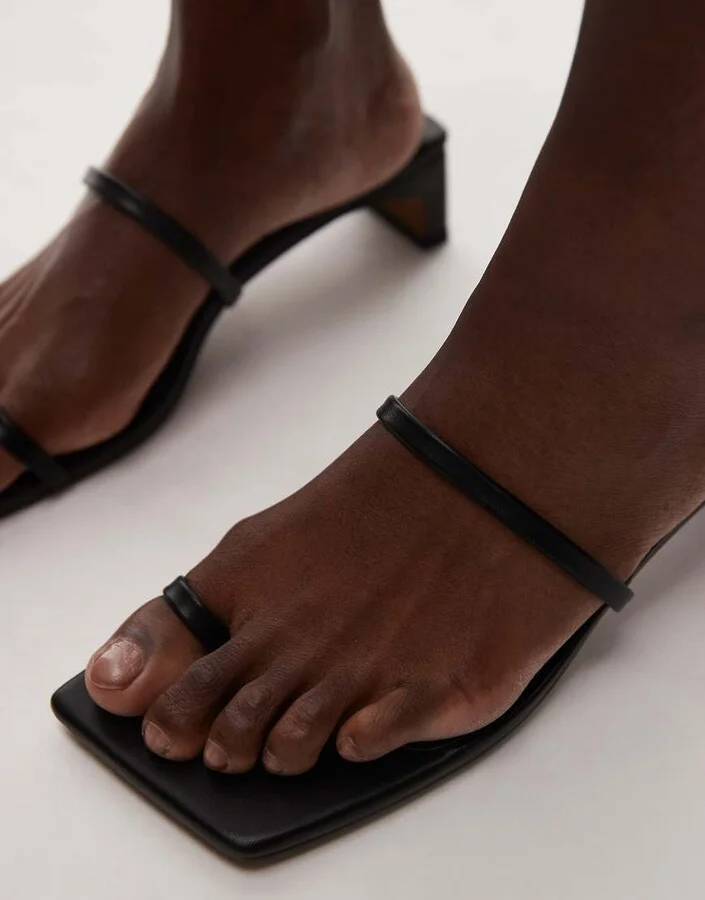 Topshop Ivy mid heeled sandals in black