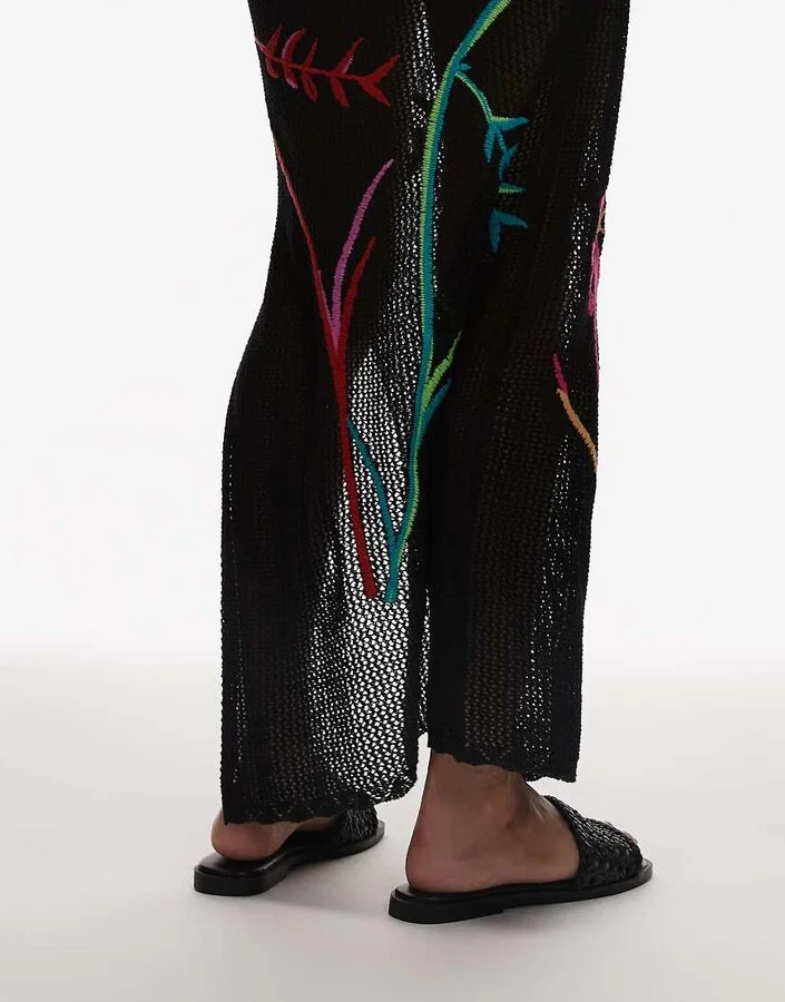 Topshop Jackie flat weave sandals in black - Image 2