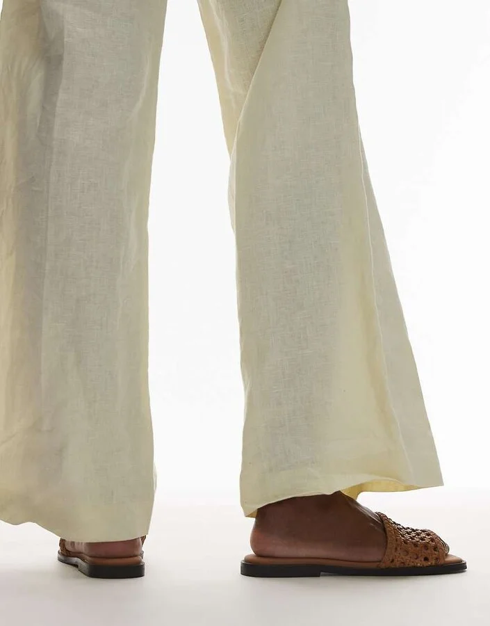 Topshop Jackie woven flat sandals in tan - Image 4