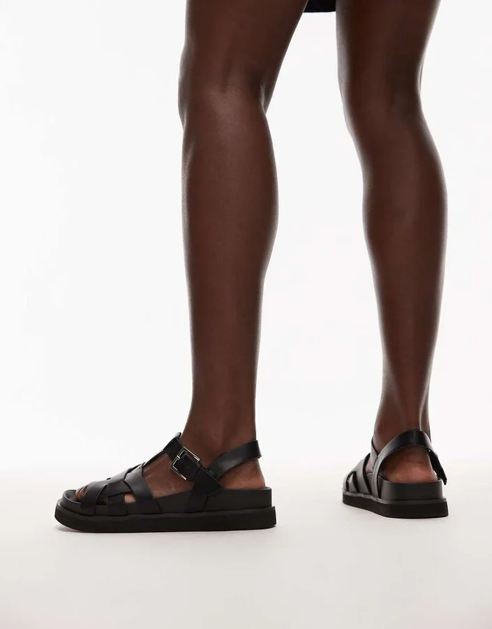 Topshop Jason flat sandal in black - Image 2