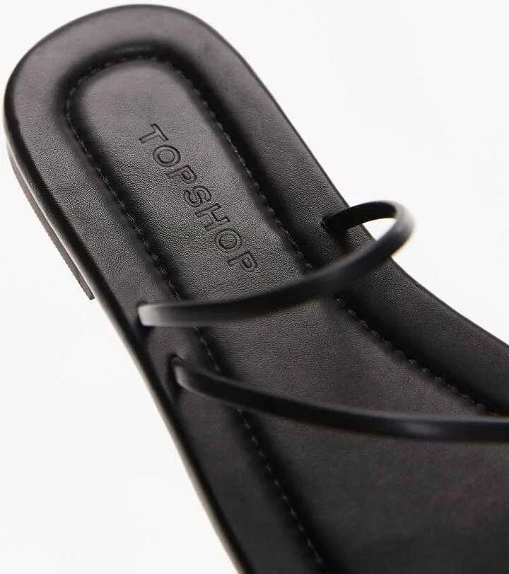 Topshop Jasper minimal sandals in black - Image 4