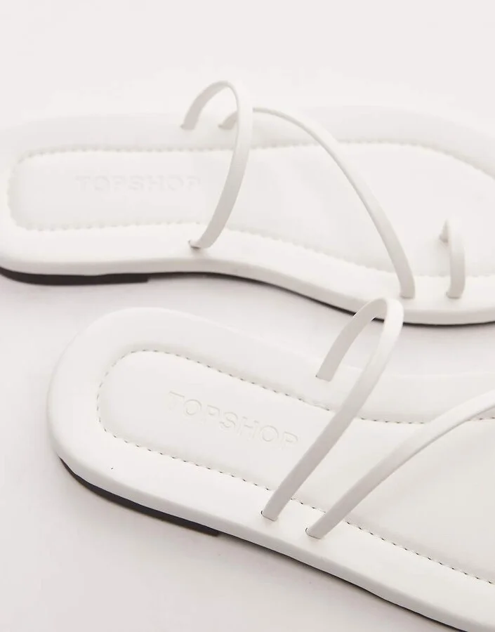 Topshop Jasper minimal sandals in white - Image 2
