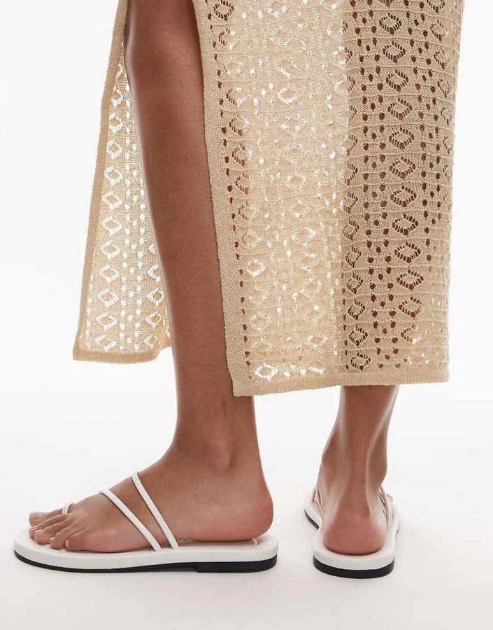 Topshop Jasper minimal sandals in white - Image 3