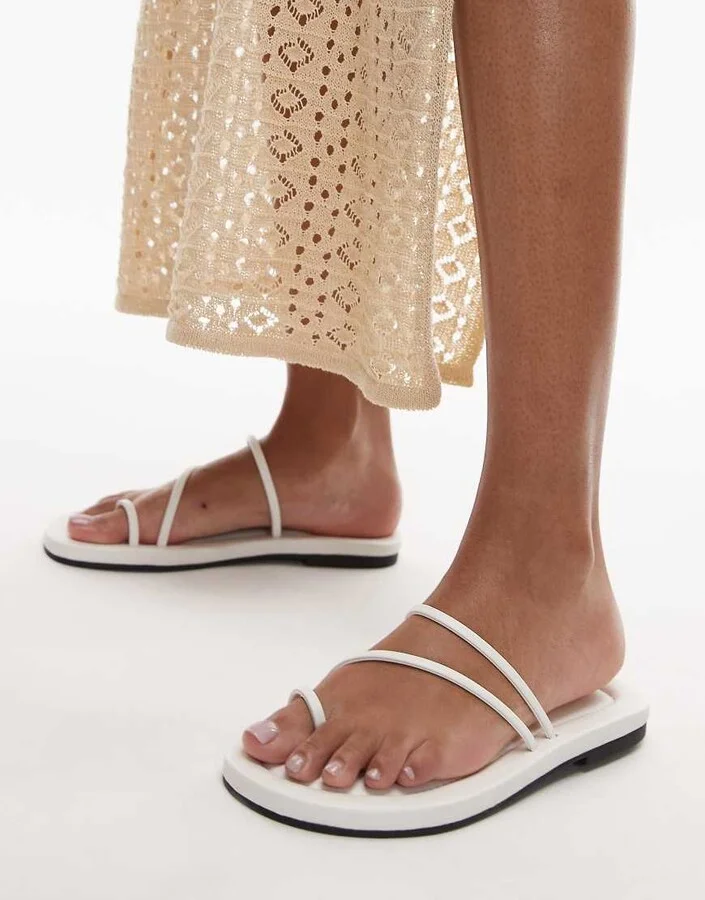 Topshop Jasper minimal sandals in white