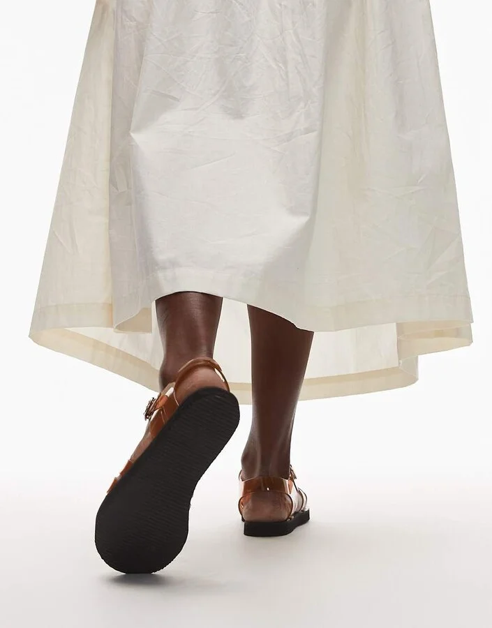 Topshop Kelly jelly flat sandals in beige - Image 3
