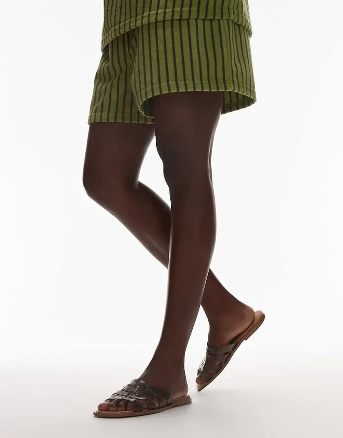 Topshop Kris jelly flat sandals in smoke gray - Image 2