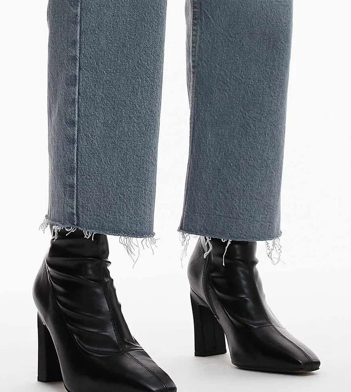 Topshop Wide Fit Orry high heeled boots with pointed toe in black