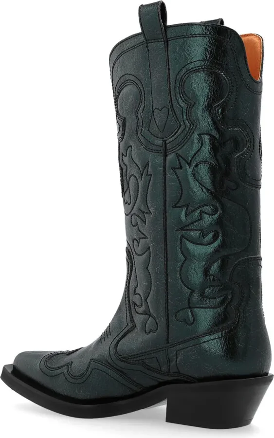 Topstitch-Detail Cowboy Boots - Image 3