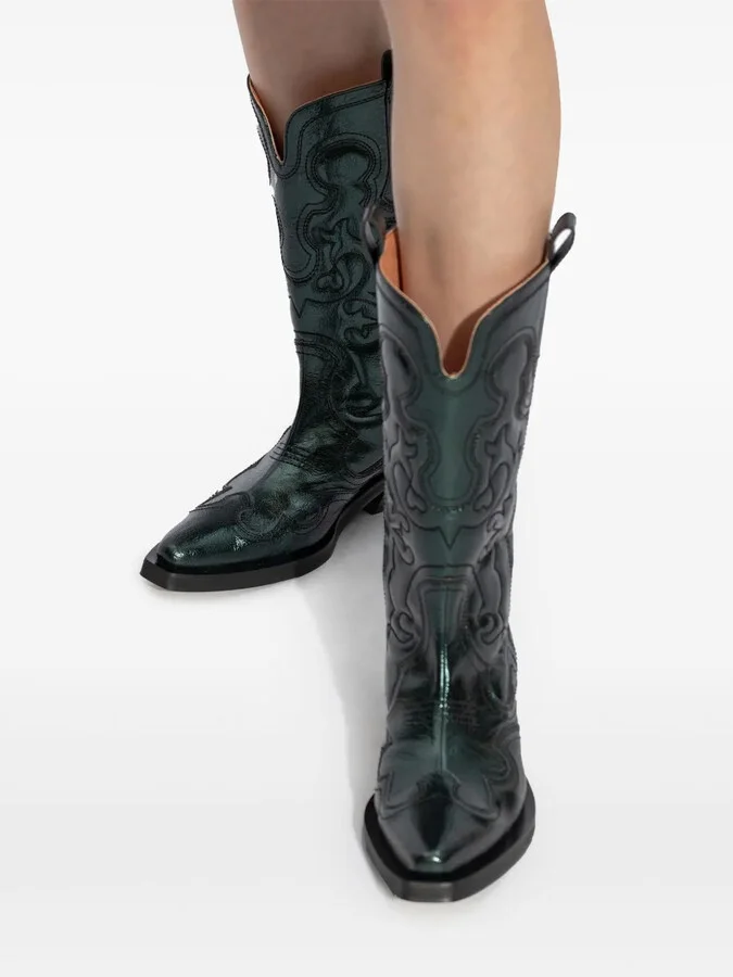 Topstitch-Detail Cowboy Boots - Image 5