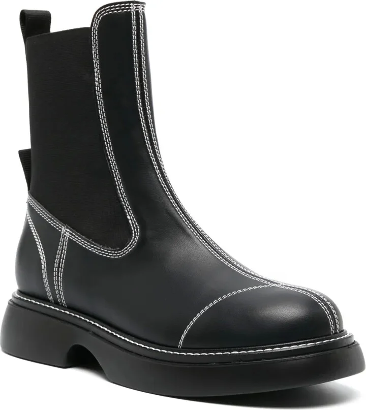 topstitched leather Chelsea boots - Image 2
