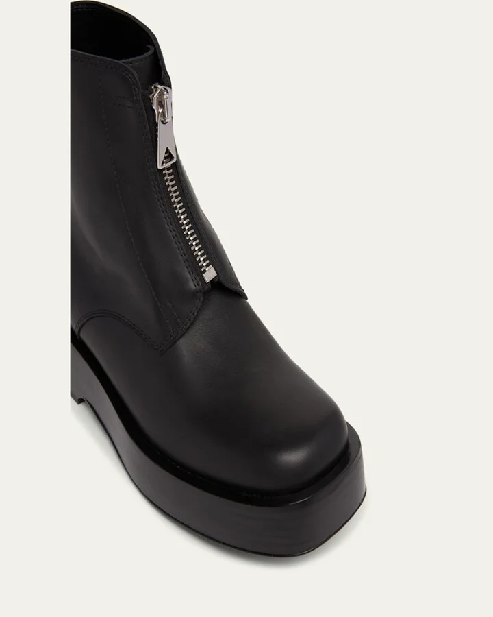 Torino Leather Front-Zip Ankle Boots - Image 2