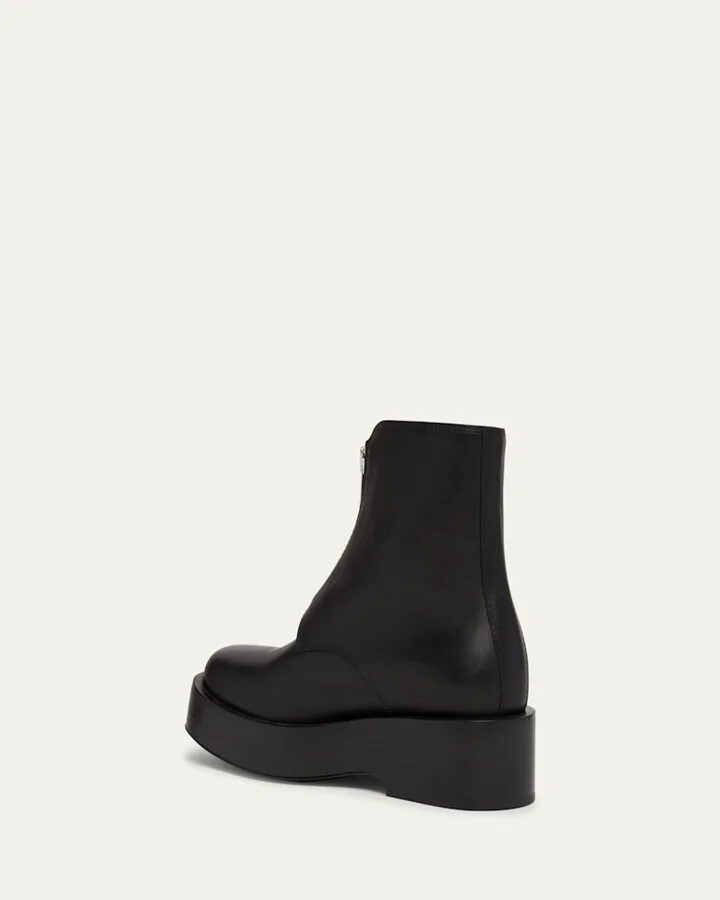 Torino Leather Front-Zip Ankle Boots - Image 3