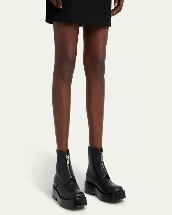 Torino Leather Front-Zip Ankle Boots - Image 7