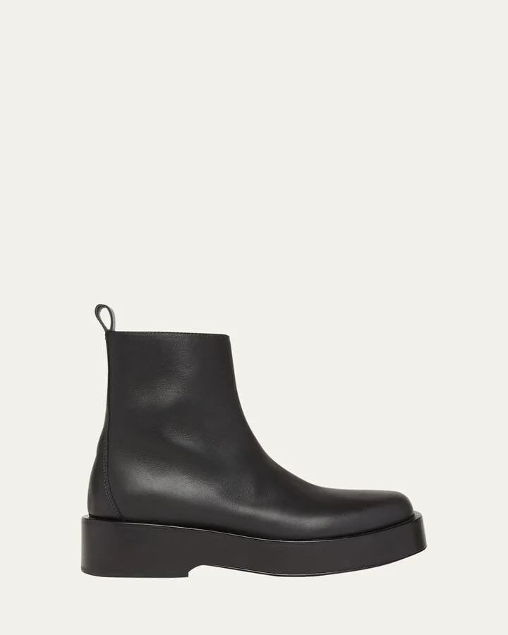 Torino Leather Moto Ankle Boots