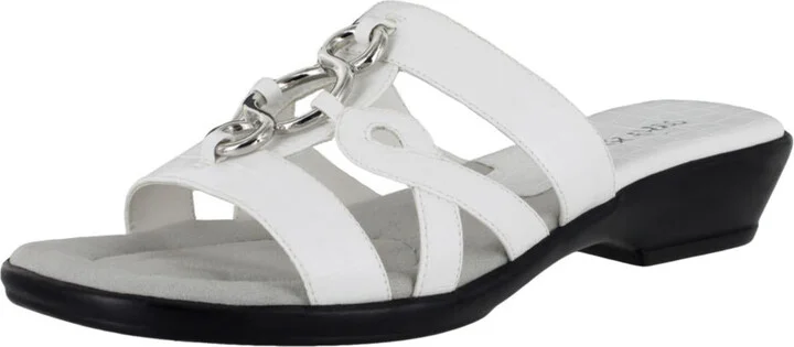 Torrid Womens Faux Leather Strappy Slide Sandals