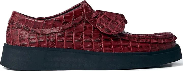 Torview croc-embossed lace-up shoes