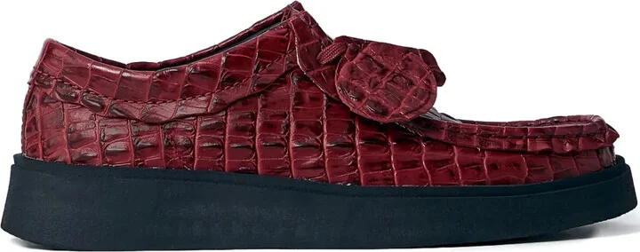 Torview croc-embossed lace-up shoes
