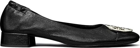 Tory Burch 25 mm Claire Heel Ballet Women's Shoes Perfect Black/Gold/Silver : 9 M, Leather - Image 4