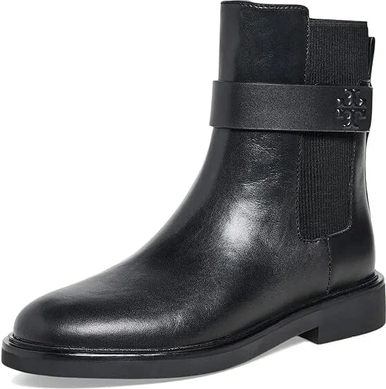 Tory Burch 35 mm Double T Chelsea Boot Women's Boots Perfect Black/Perfect Black : 7 M, Leather/Rubber - Image 2