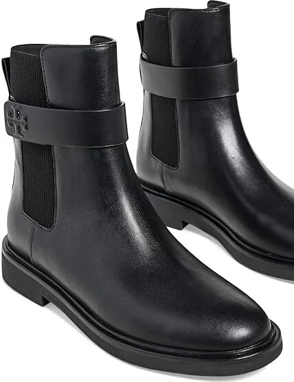 Tory Burch 35 mm Double T Chelsea Boot Women's Boots Perfect Black/Perfect Black : 7 M, Leather/Rubber - Image 4
