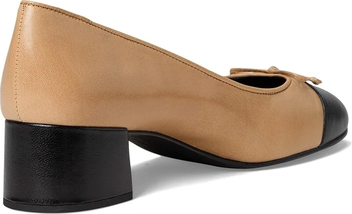 Tory Burch 45 mm Cap-Toe Pump Women's Shoes Ginger Shortbread/Perfect Black : 10 M, Leather/Synthetic - Image 4