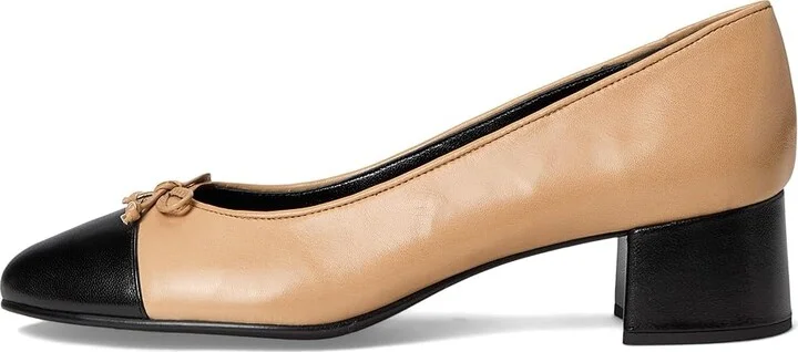 Tory Burch 45 mm Cap-Toe Pump Women's Shoes Ginger Shortbread/Perfect Black : 10 M, Leather/Synthetic - Image 6