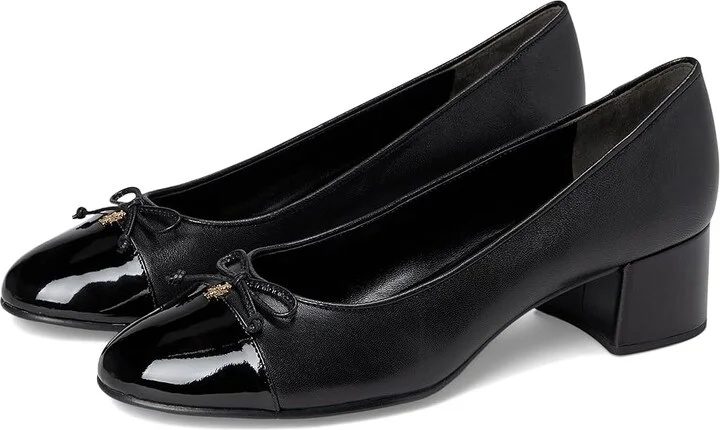Tory Burch 45 mm Cap-Toe Pump Women's Shoes Perfect Black/Perfect Black : 10.5 M, Leather/Synthetic