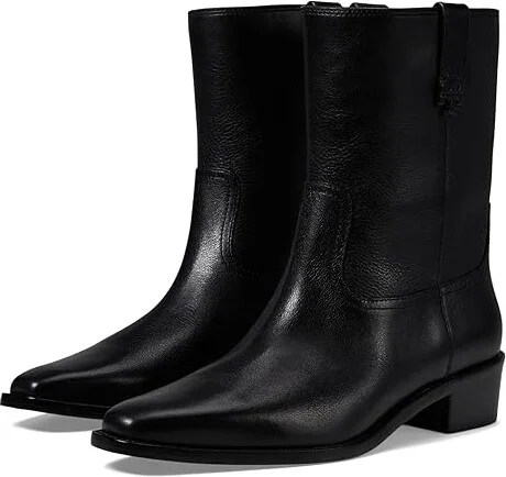 Tory Burch 45 mm City Western Ankle Boots Women's Boots Perfect Black : 8.5 M, Leather