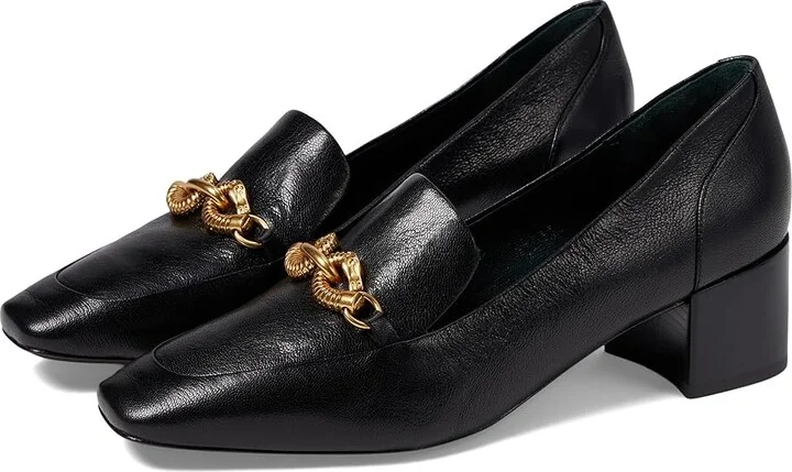 Tory Burch 45 mm Jessa Heeled Loafer Women's Shoes Perfect Black : 5 M, Leather