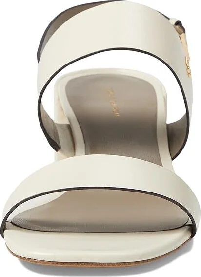 Tory Burch 50 mm Double T Heel Sandals Women's Sandals Light Cream/Dark Elk : 5 M, Leather - Image 2