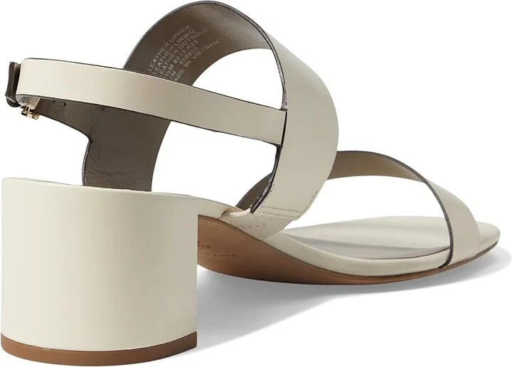 Tory Burch 50 mm Double T Heel Sandals Women's Sandals Light Cream/Dark Elk : 5 M, Leather - Image 4