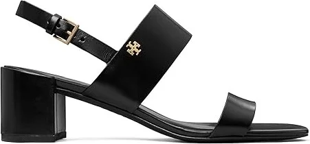 Tory Burch 50 mm Double T Heel Sandals Women's Sandals Perfect Black/Perfect Black : 5 M, Leather - Image 4