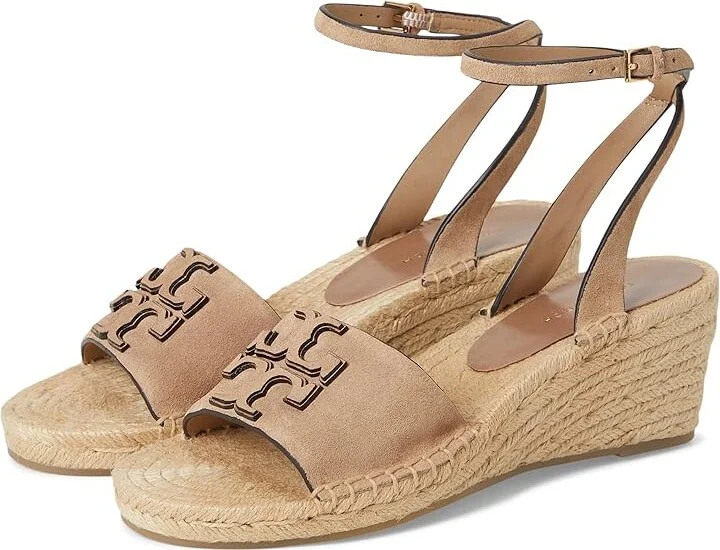 Tory Burch 50 mm Ines Wedge Espadrille Women's Sandals Ceramic Taupe : 6 M, Jute/Leather/Rubber