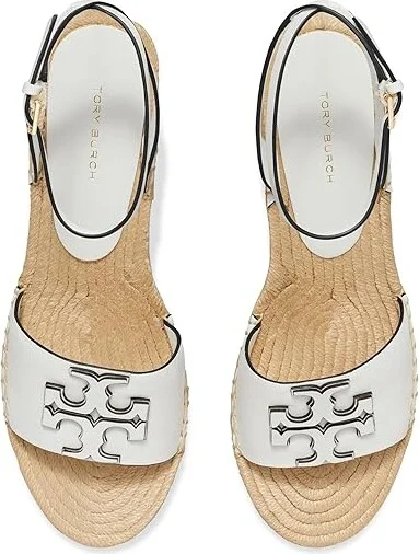 Tory Burch 50 mm Ines Wedge Espadrille Women's Sandals Gardenia : 5 M, Jute/Leather/Rubber - Image 2