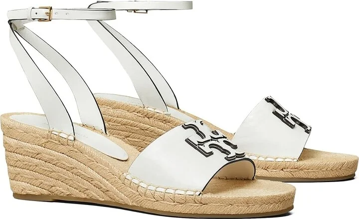 Tory Burch 50 mm Ines Wedge Espadrille Women's Sandals Gardenia : 5 M, Jute/Leather/Rubber